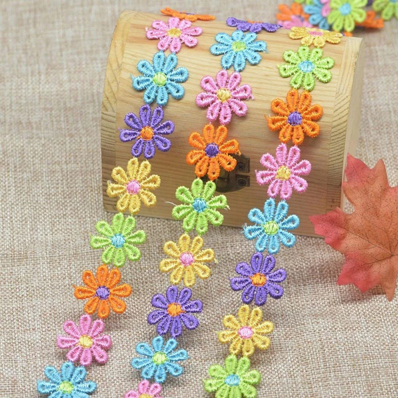 15yards Colorful Daisy Flower  - Embroidery Daisy Flower ulasan dan harga