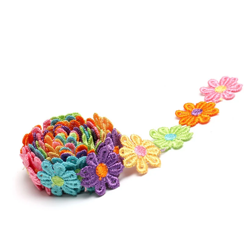 15yards Colorful Daisy Flower  - Embroidery Daisy Flower ulasan dan harga
