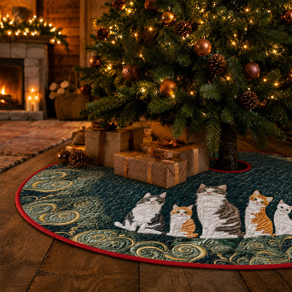 Jit 1pc Christmas Cat Swirl Pa - Embroidery Xmas Tree ulasan dan harga