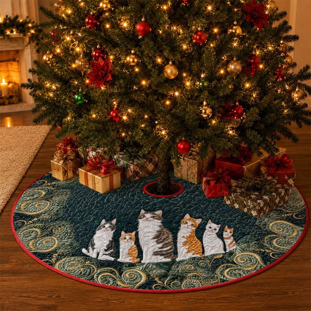 Jit 1pc Christmas Cat Swirl Pa - Embroidery Xmas Tree ulasan dan harga