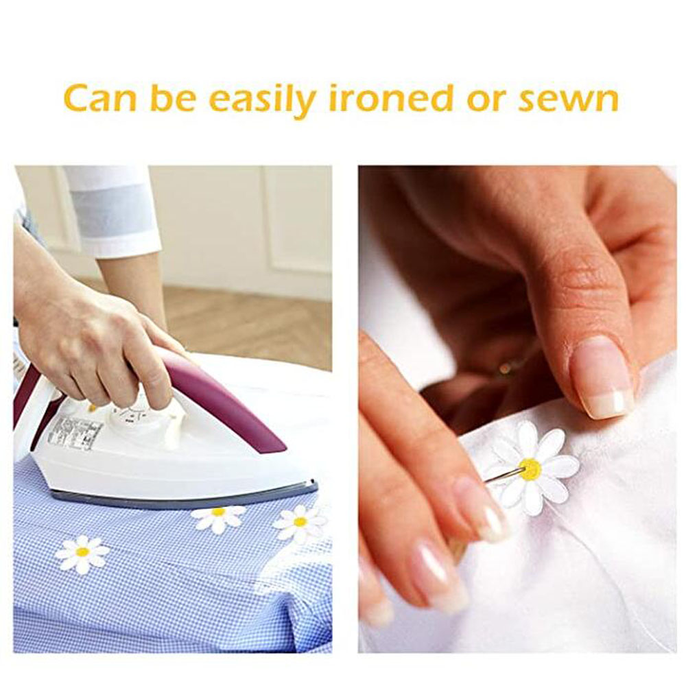 10Pcs Daisy Flower Iron On Pat - Embroidery Daisy Flower ulasan dan harga