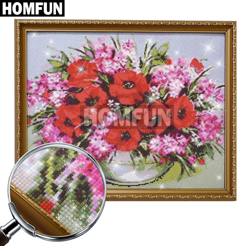 HOMFUN Full Diamond Embroidery - Embroidery Cross Stitch Patterns ulasan dan harga