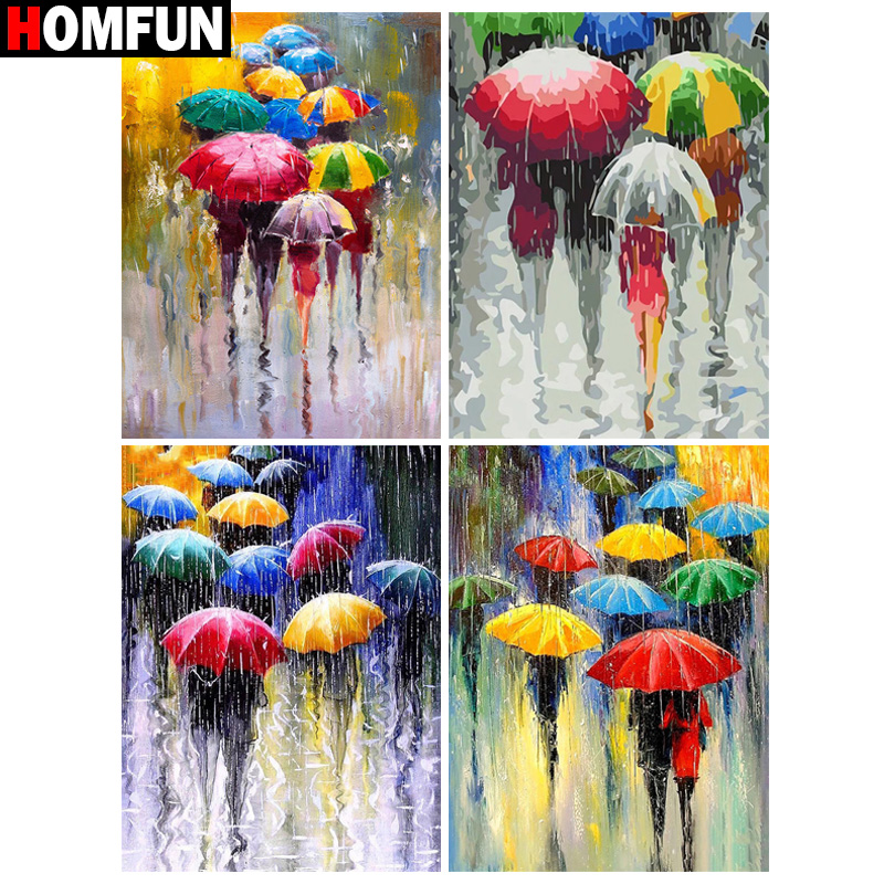 HOMFUN 5D Diamond Pattern Rhin - Embroidery Cross Stitch Patterns ulasan dan harga