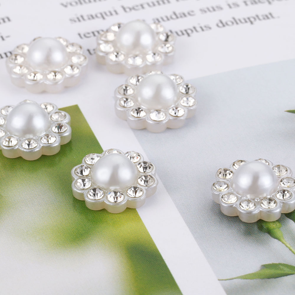 50pcs White Flat Imitation Pea - Embroidery Simple ulasan dan harga
