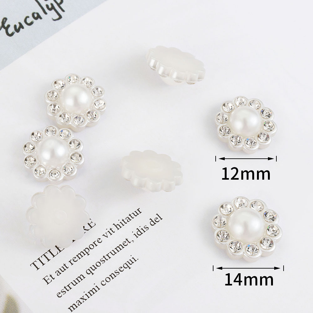 50pcs White Flat Imitation Pea - Embroidery Simple ulasan dan harga