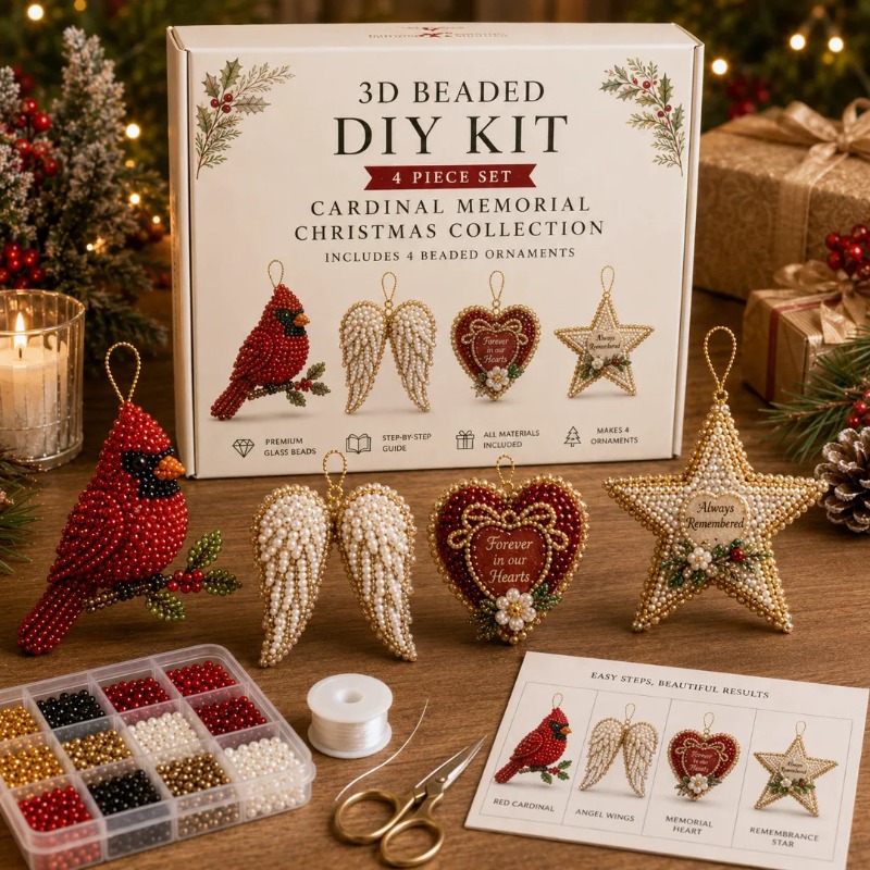 3D Pearl Christmas Kitten Art  - Embroidery Xmas Tree ulasan dan harga