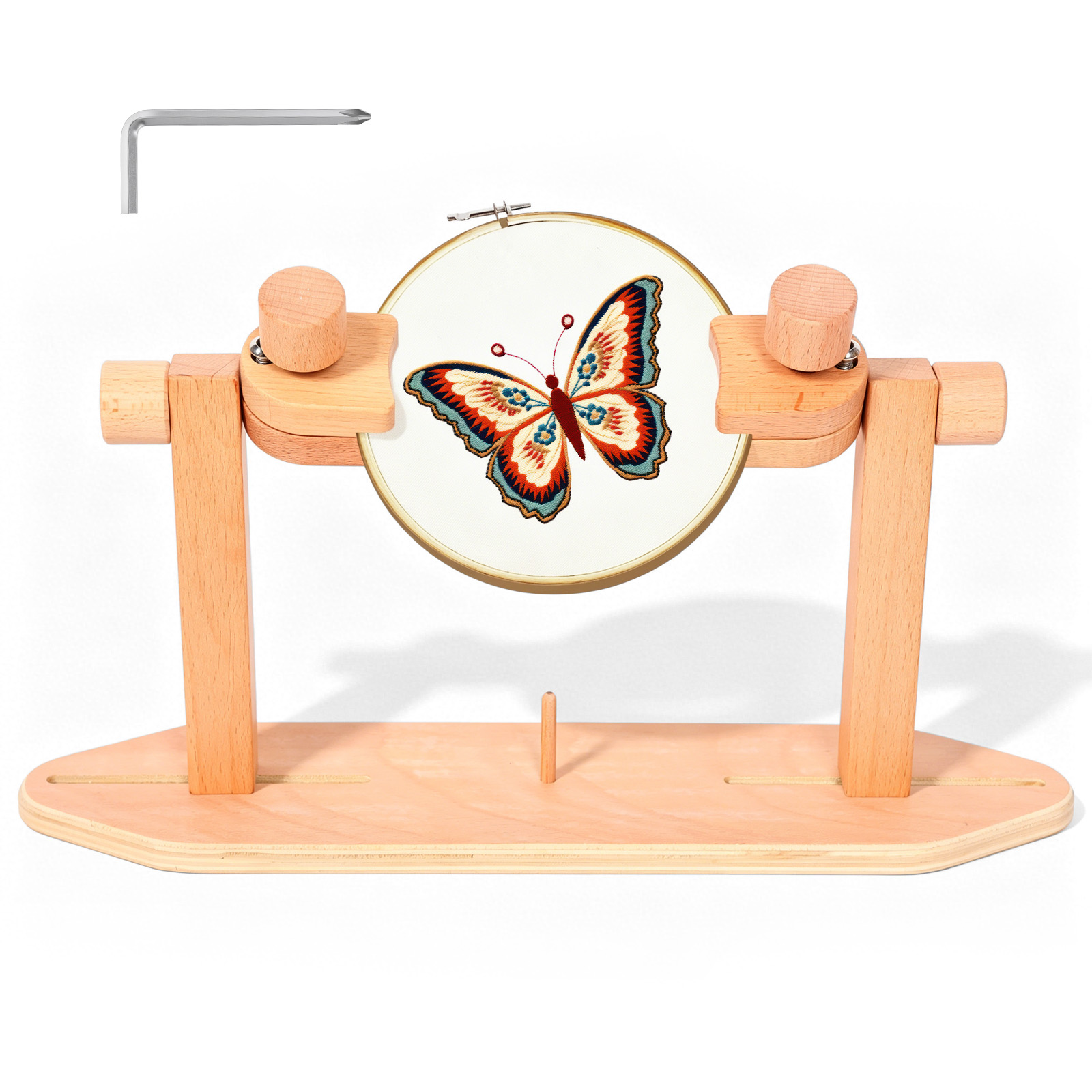 Wooden Embroidery Hoop Stand A - Embroidery Cross Stitch Patterns ulasan dan harga