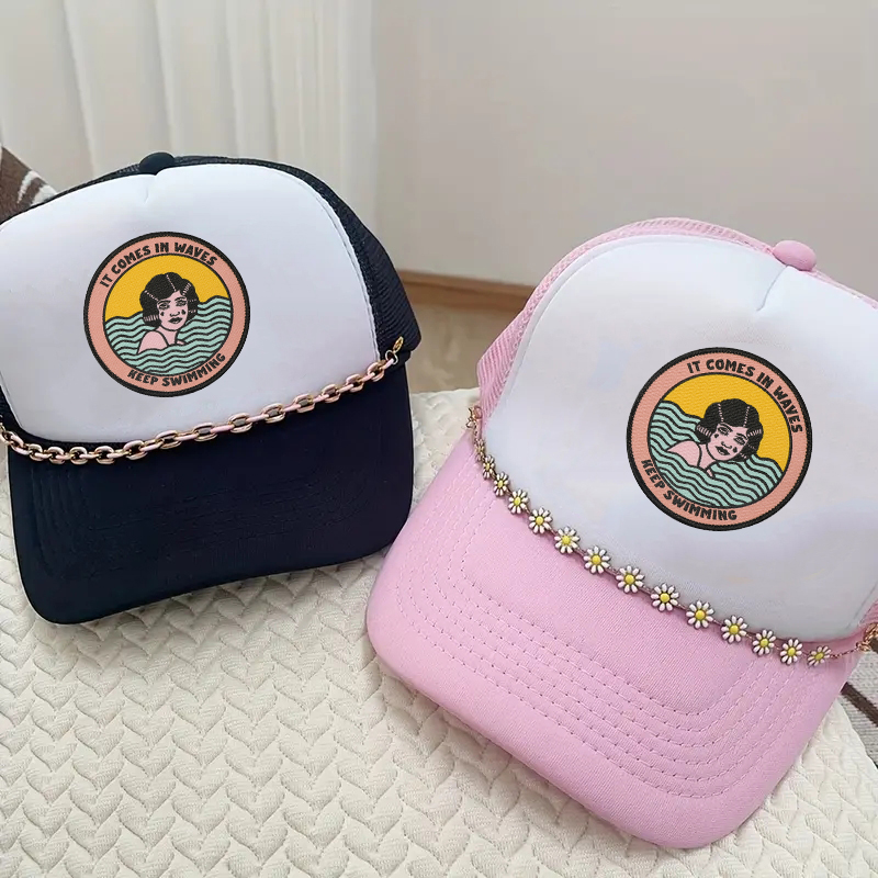 1PC Keep Swimming Girl Embroid - Embroidery Hat Machine ulasan dan harga