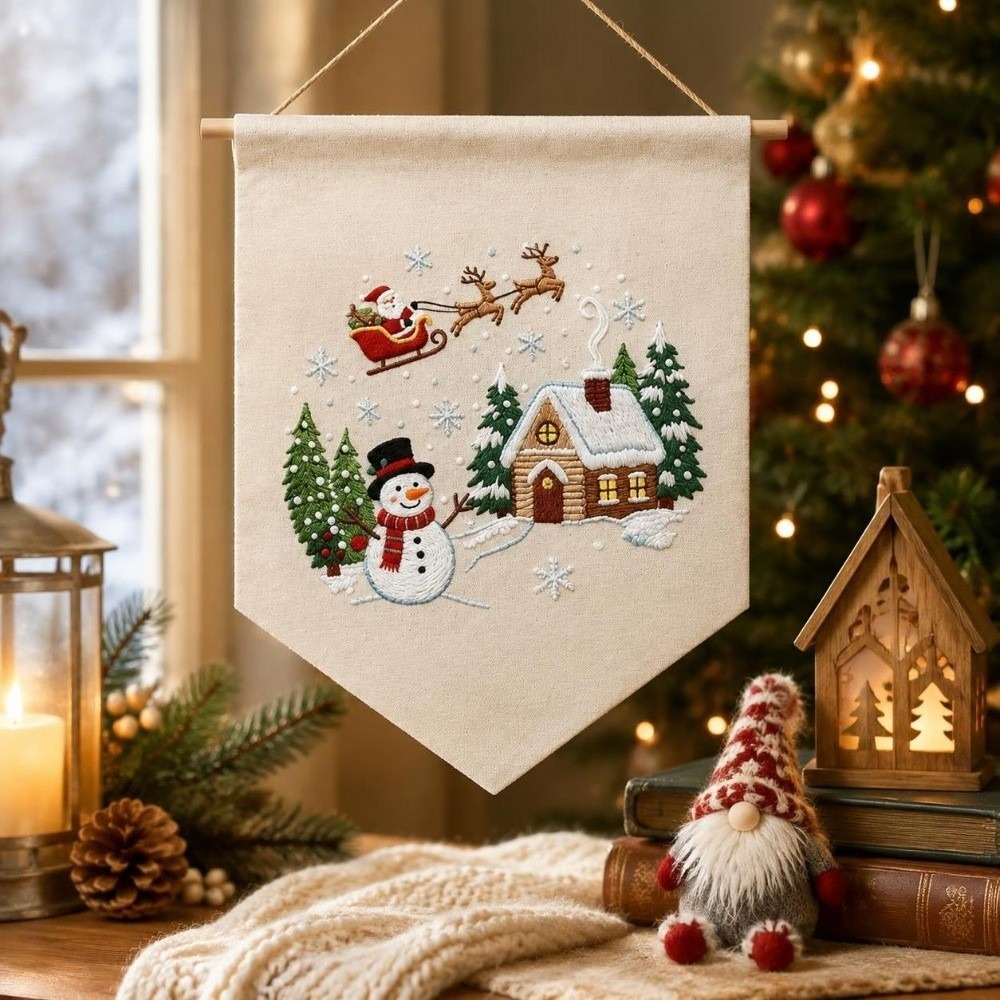 Handmade Christmas Embroidery  - Embroidery Xmas Tree ulasan dan harga
