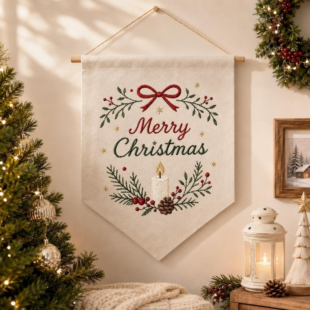 Handmade Christmas Embroidery  - Embroidery Xmas Tree ulasan dan harga